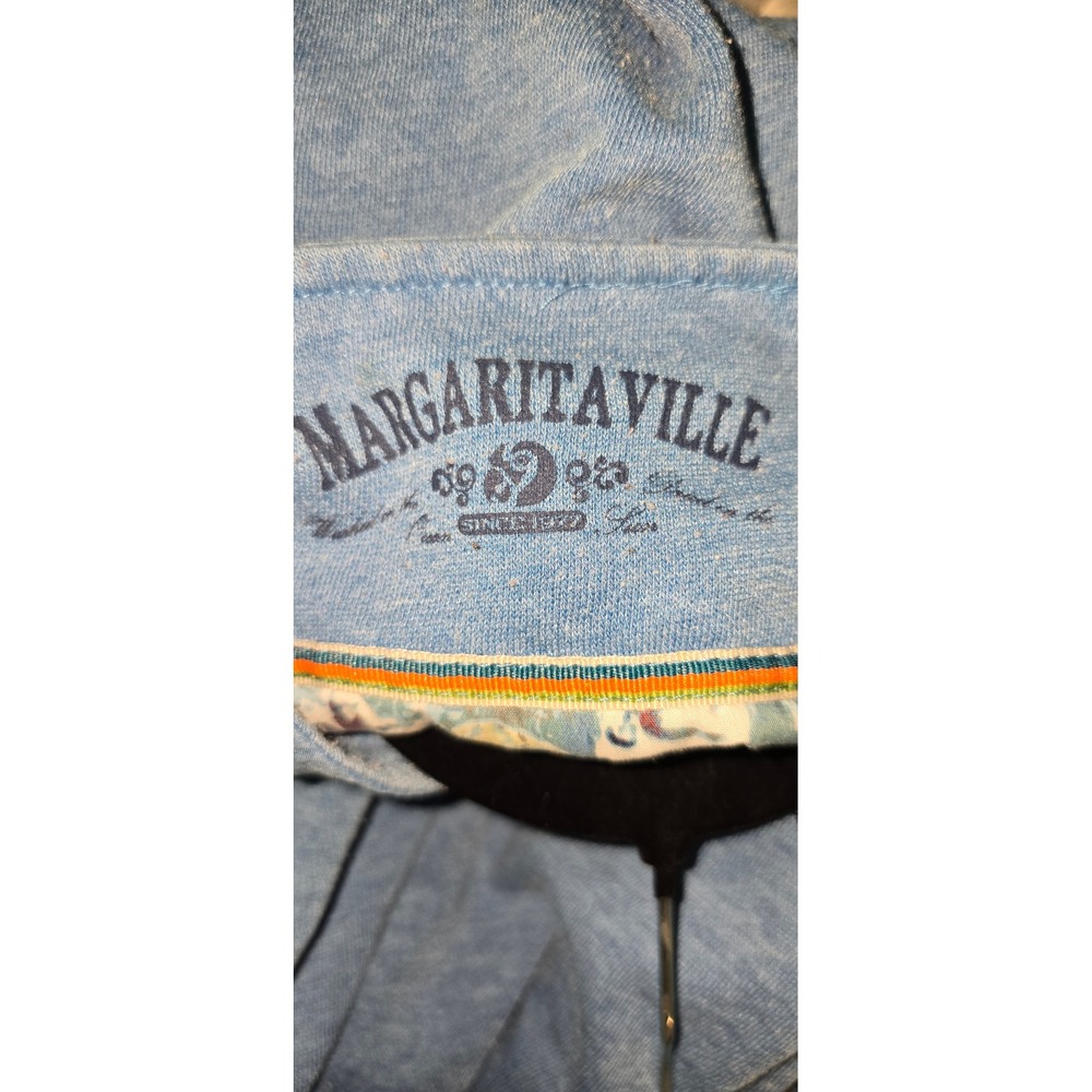 Margaritaville Mens Blue Heathered Quarter Zip Fleece Pullover Sweater Large - Picture 6 of 8